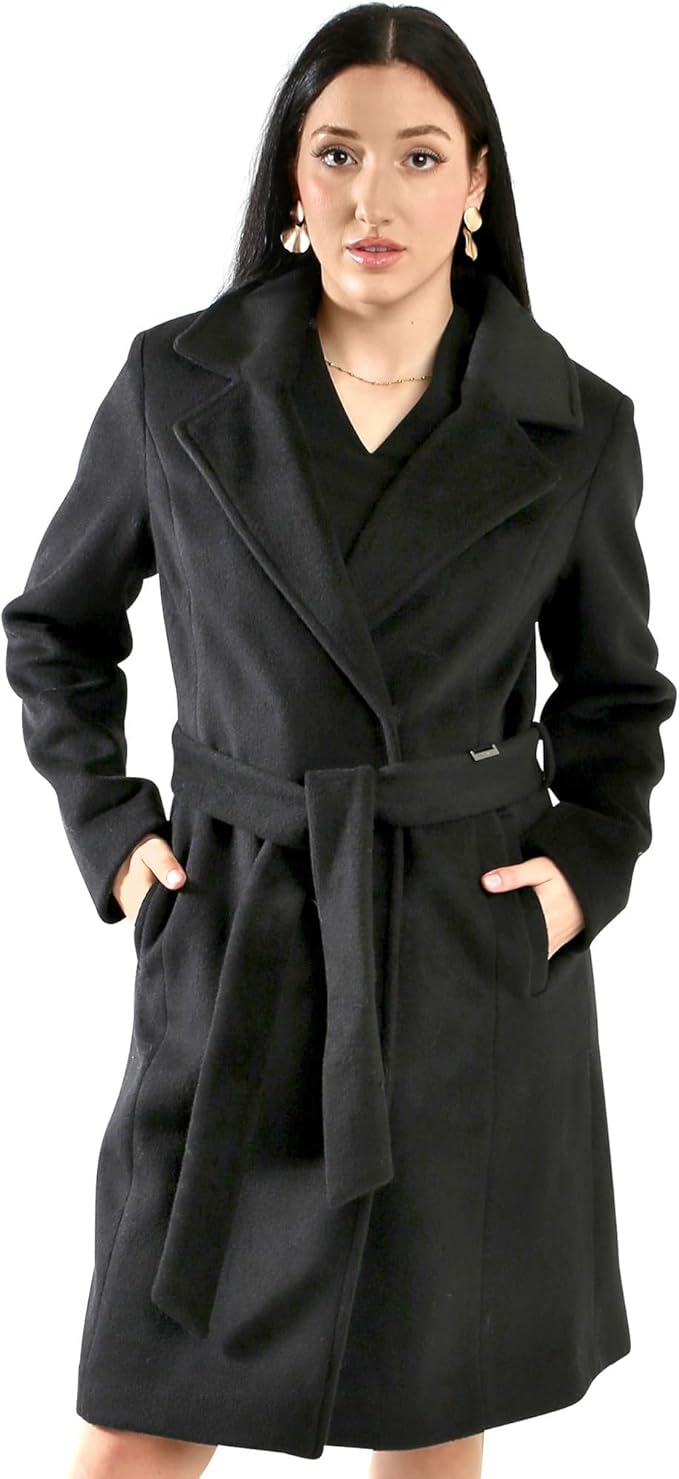 Vince Camuto Trench Coat for Women - Winter Dressy Wool Coats for Women can double as Dress Coat - Warm Peacoat